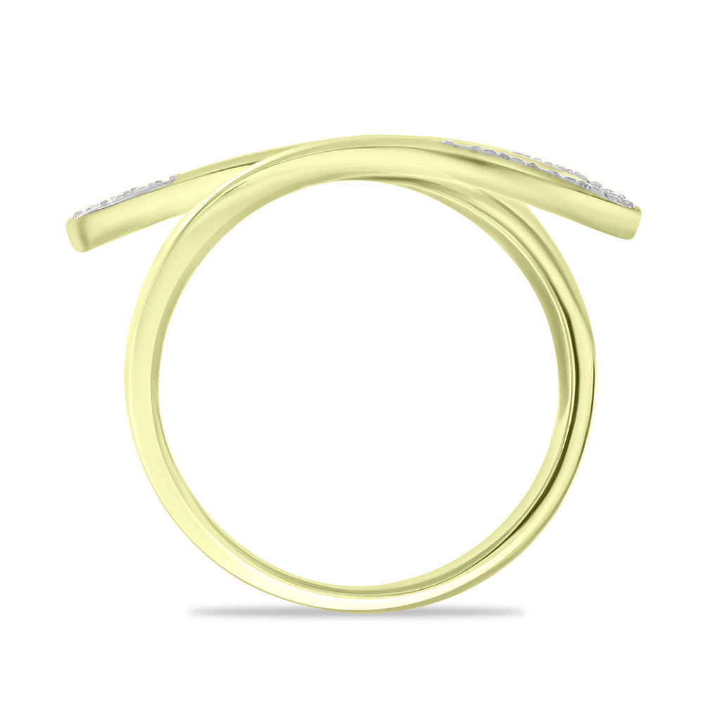 Anillo de Plata Bañada en Oro con Diamante blanco 2 