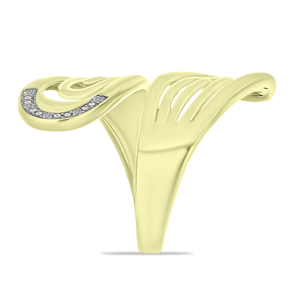 Anillo de Plata Bañada en Oro con Diamante blanco