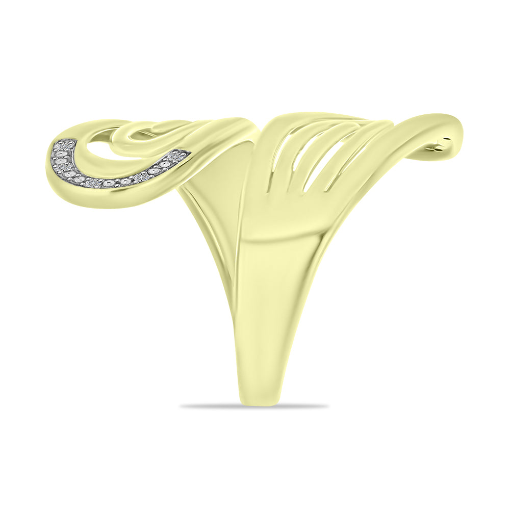 Anillo de Plata Bañada en Oro con Diamante blanco