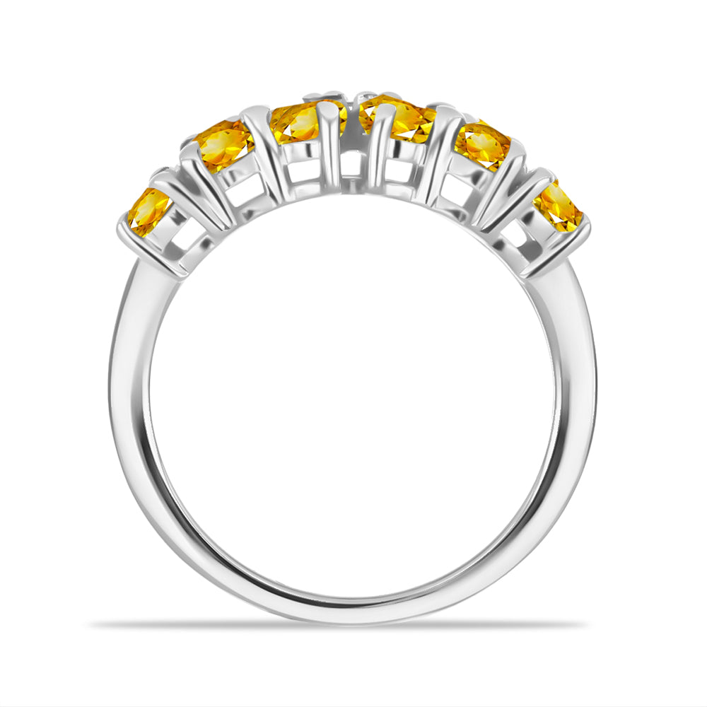 Anillo de Plata con Citrino de Río del Oro y Topacio Blanco 2 