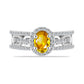 Anillo de Plata con Citrino de Río del Oro y Topacio Blanco