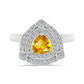Anillo de Plata con Citrino de Río del Oro y Topacio Blanco