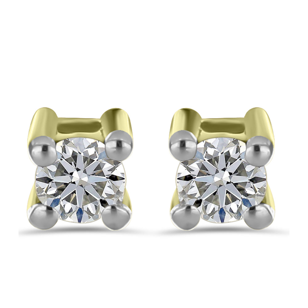 Conjunto de Plata Bañada en Oro con Diamante blanco y Rubí de Madagascar ( Pendientes ) 12 