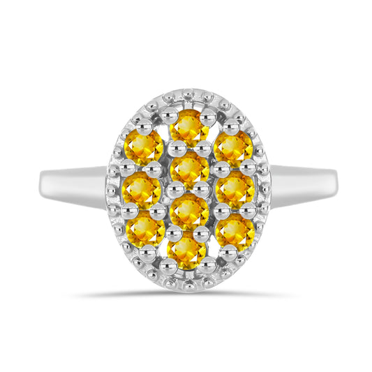 Anillo de Plata con Citrino de Río del Oro