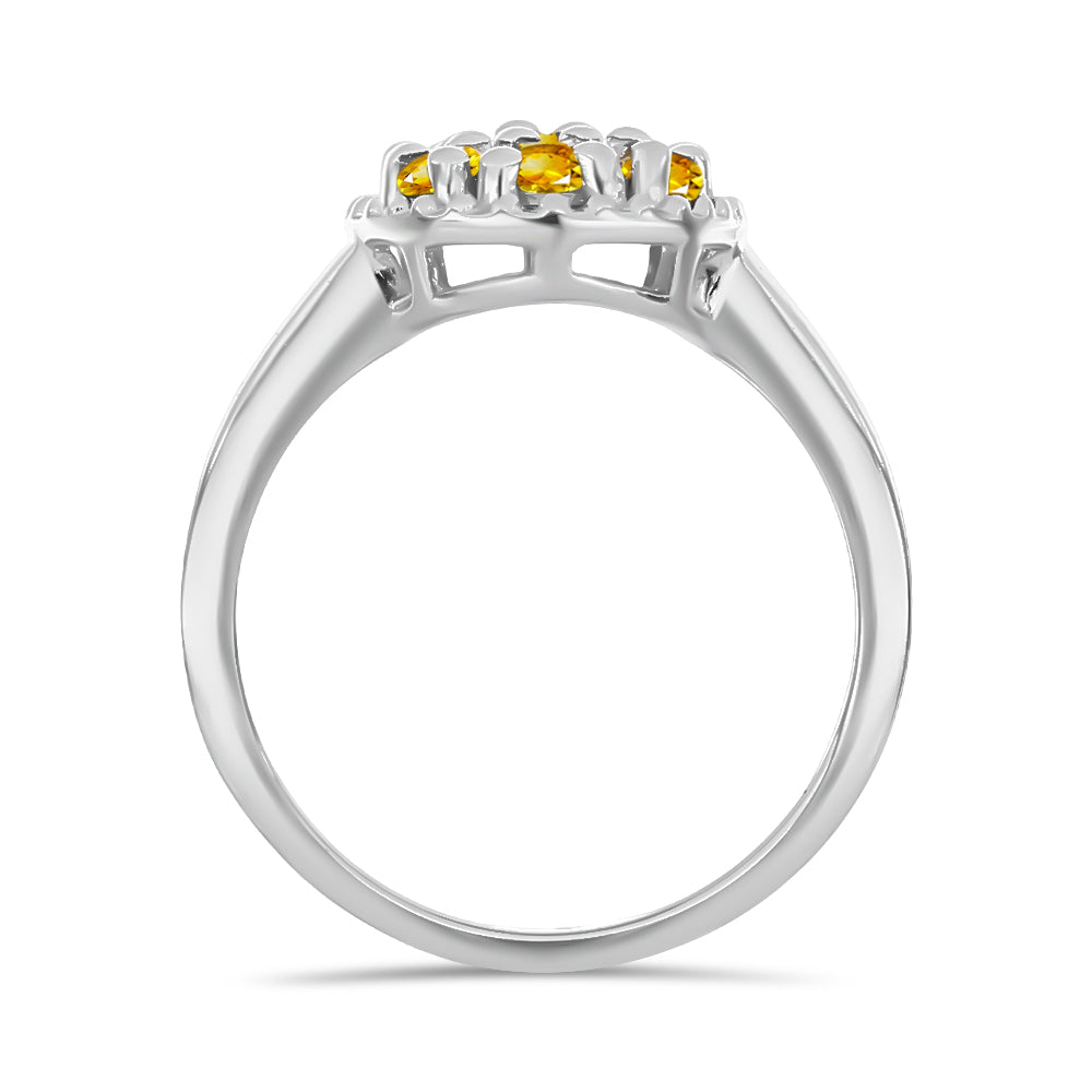 Anillo de Plata con Citrino de Río del Oro