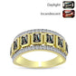 Anillo de Plata Bañada en Oro con Granate Bekily Multicolor y Topacio Blanco