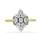Anillo de Plata Bañada en Oro con Diamante blanco y Topacio Blanco