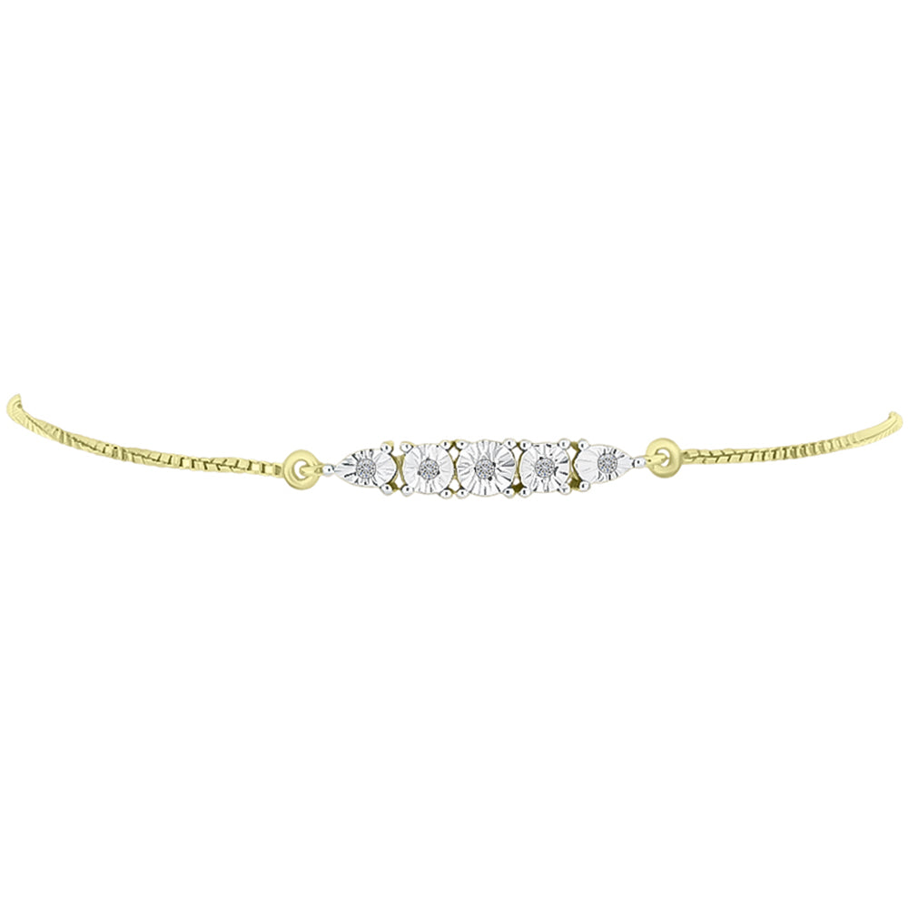 Pulsera de Plata Bañada en Oro con Diamante blanco 2 