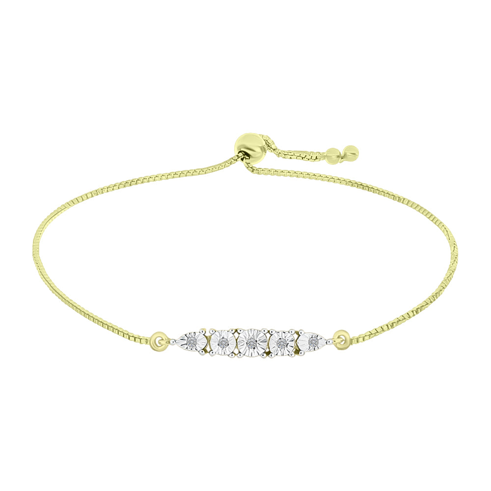 Pulsera de Plata Bañada en Oro con Diamante blanco 1 