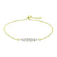 Pulsera de Plata Bañada en Oro con Diamante blanco