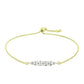 Pulsera de Plata Bañada en Oro con Diamante blanco