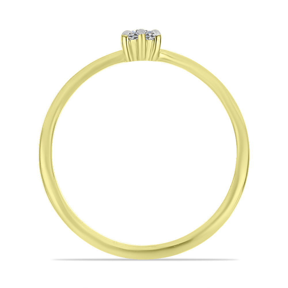 Anillo de Plata Bañada en Oro con Diamante blanco