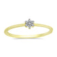 Anillo de Plata Bañada en Oro con Diamante blanco