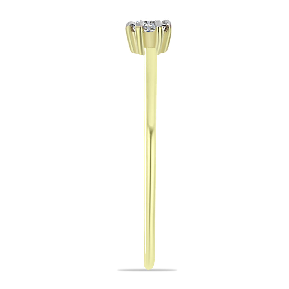 Anillo de Plata Bañada en Oro con Diamante blanco