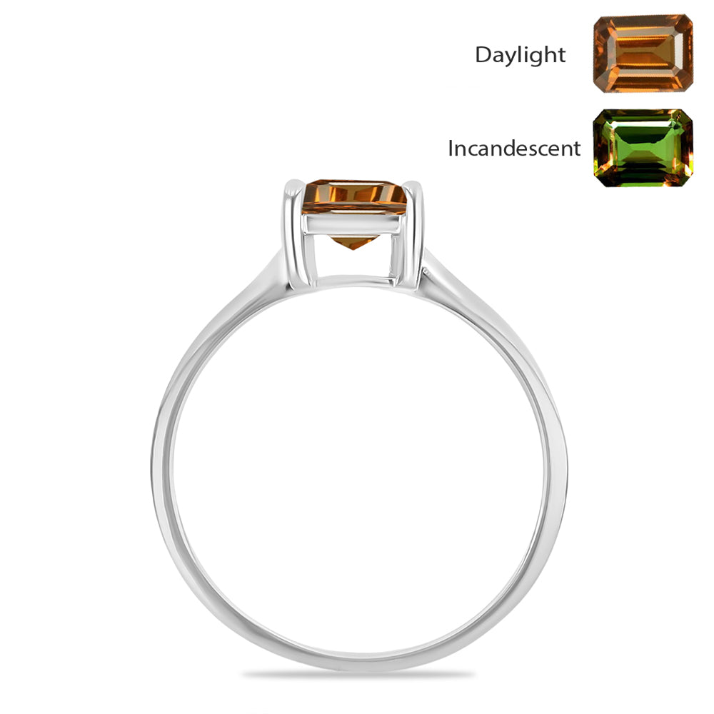 Anillo de Plata con Zultanita de Anatolia certificado y cultivado en laboratorio