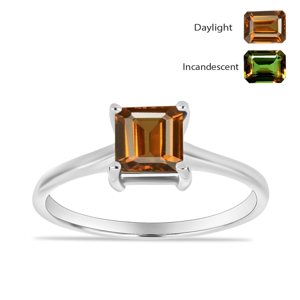 Anillo de Plata con Zultanita de Anatolia certificado y cultivado en laboratorio 3 