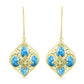 Pendientes de Plata Bañada en Oro con Larimar