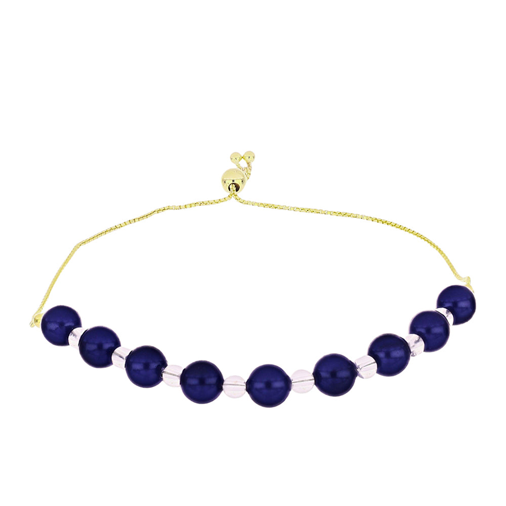 Pulsera de Plata Bañada en Oro con Perla Negra de Agua dulce 1 
