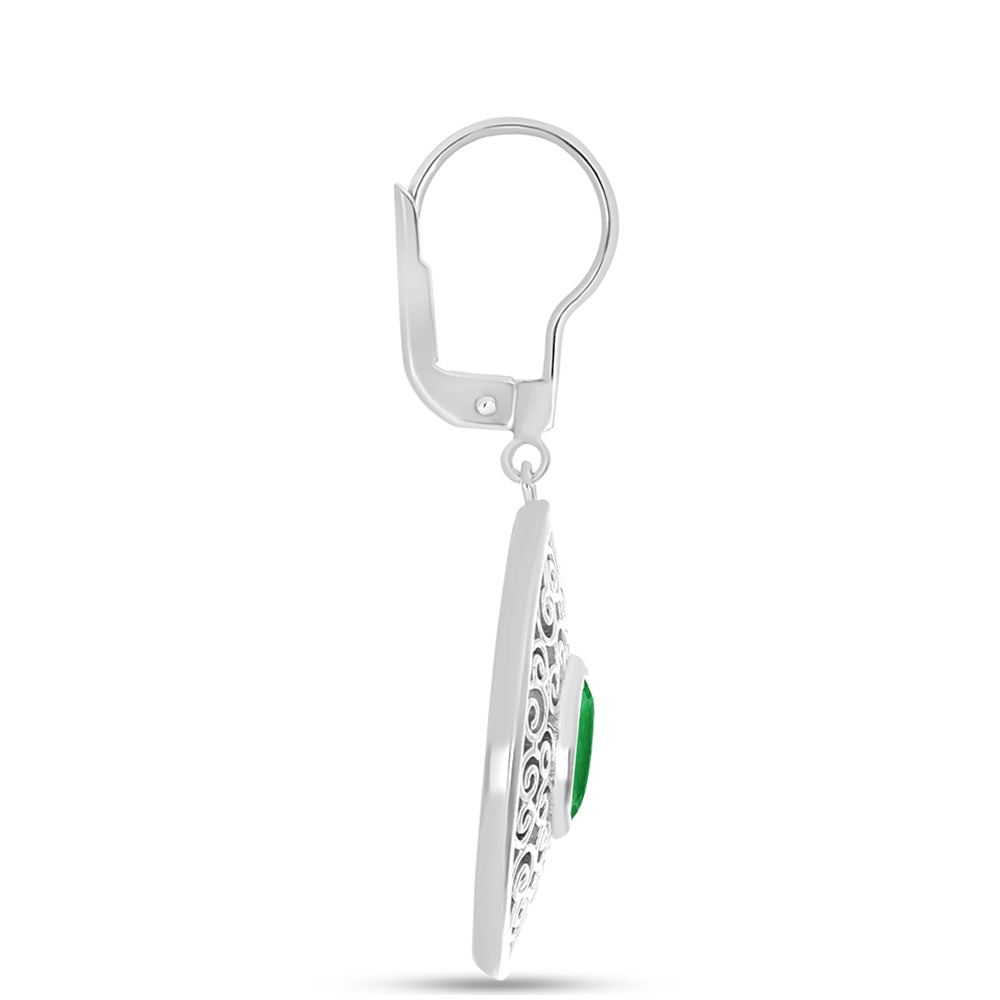 Pendientes de Plata con Esmeralda de Zambia 2 