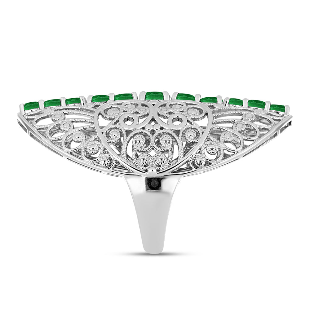 Anillo de Plata con Esmeralda de Zambia