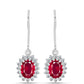 Pendientes de Plata con Rubí de Madagascar y Topacio Blanco