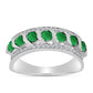 Anillo de Plata con Esmeralda de Zambia y Topacio Blanco