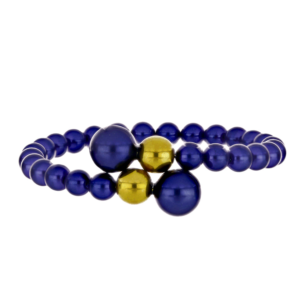 Brazalete Pepita con Perla Negra de Agua dulce y Cuarzo Hematita verde místico 2 