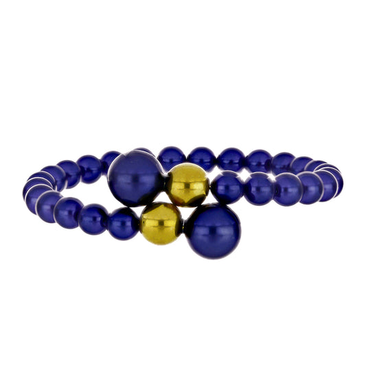 Brazalete Pepita con Perla Negra de Agua dulce y Cuarzo Hematita verde místico