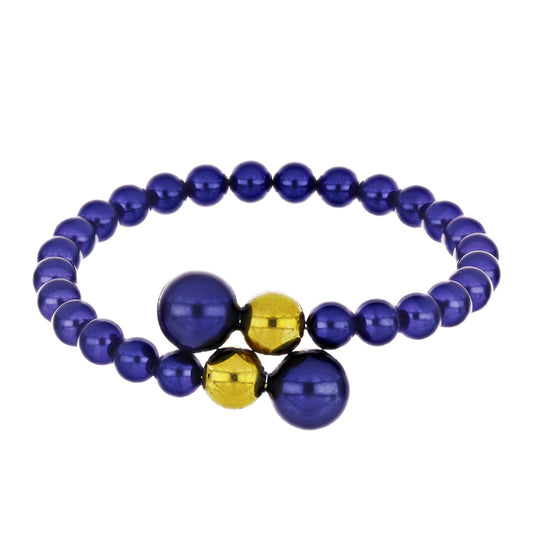 Brazalete Pepita con Perla Negra de Agua dulce y Cuarzo Hematita verde místico