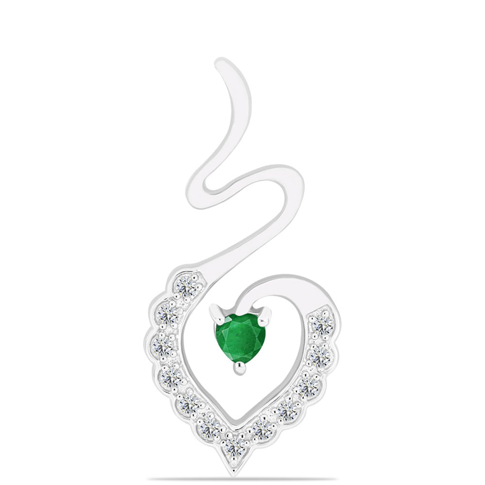 Colgante de Plata con Esmeralda de Zambia y Topacio Blanco 1 
