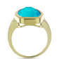 Anillo de Plata Bañada en Oro con Jade Azul