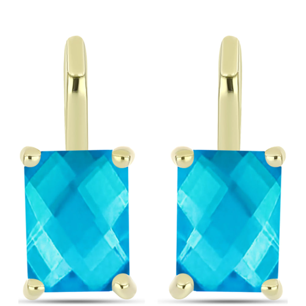 Pendientes de Plata Bañada en Oro con Jade Azul