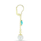 Pendientes de Plata Bañada en Oro con Jade Azul y Perla de Agua Dulce