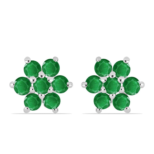 Pendientes de Plata con Esmeralda de Zambia