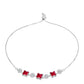 Pulsera de Plata con Rubí de Madagascar y Topacio Blanco