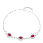Pulsera de Plata con Rubí de Madagascar y Topacio Blanco