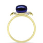 Anillo de Plata Bañada en Oro con Perla Negra de Agua dulce y Topacio Blanco