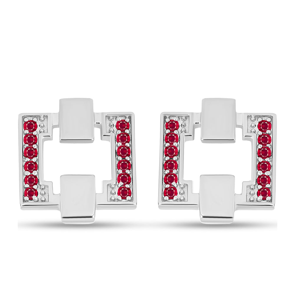 Pendientes de Plata con Rubí de Madagascar