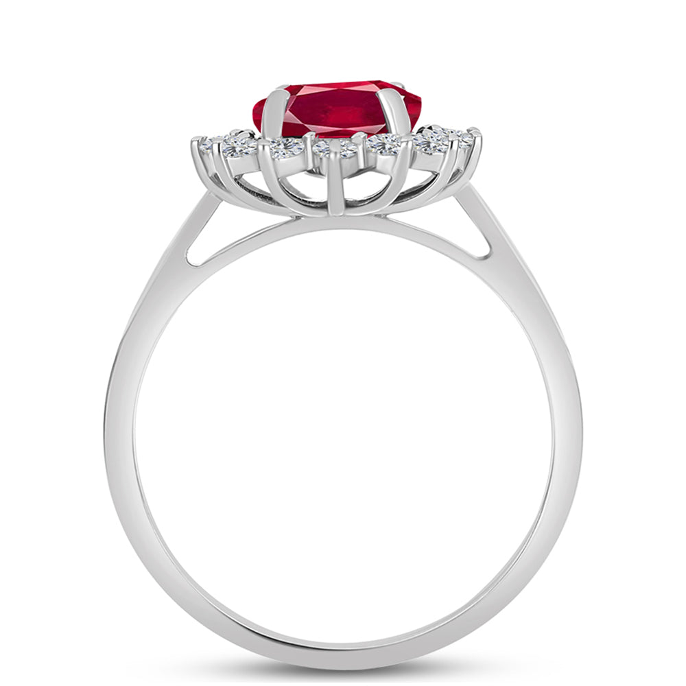Anillo de Plata con Rubí de Madagascar y Topacio Blanco 2 