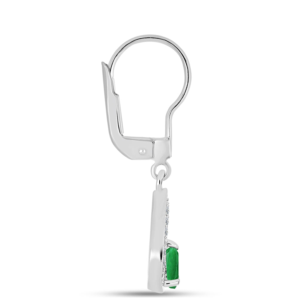 Pendientes de Plata con Esmeralda de Zambia y Topacio Blanco 2 