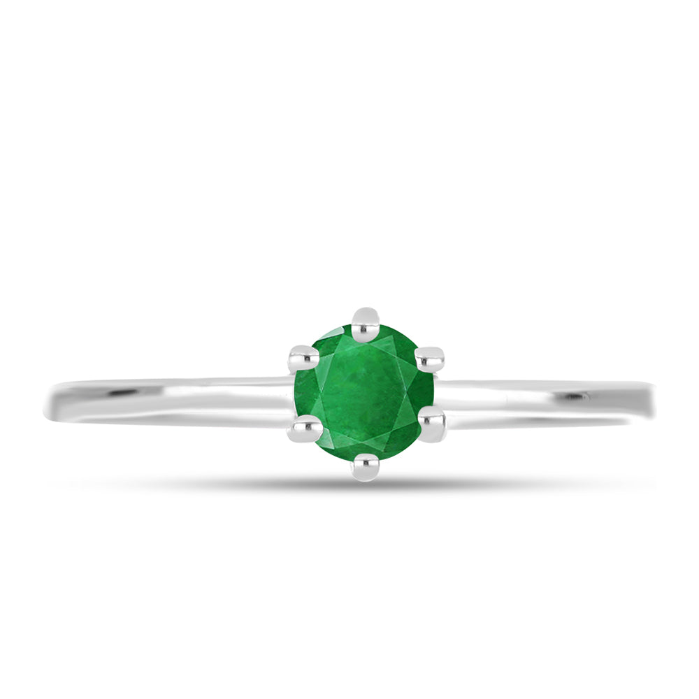Anillo de Plata con Esmeralda de Zambia 1 