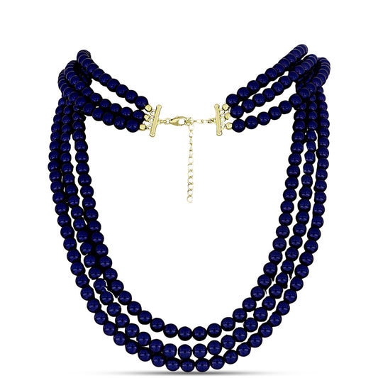 Collar de Plata Bañada en Oro con Perla Negra de Agua dulce