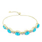 Pulsera de Plata Bañada en Oro con Jade Azul y Topacio Blanco