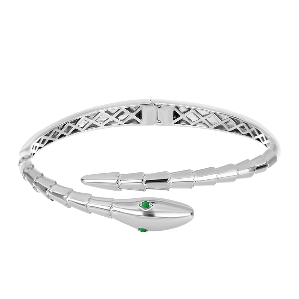 Brazalete de Plata con Esmeralda de Zambia 1 