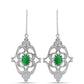 Pendientes de Plata con Esmeralda de Zambia y Topacio Blanco