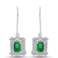 Pendientes de Plata con Esmeralda de Zambia y Zircón Blanco