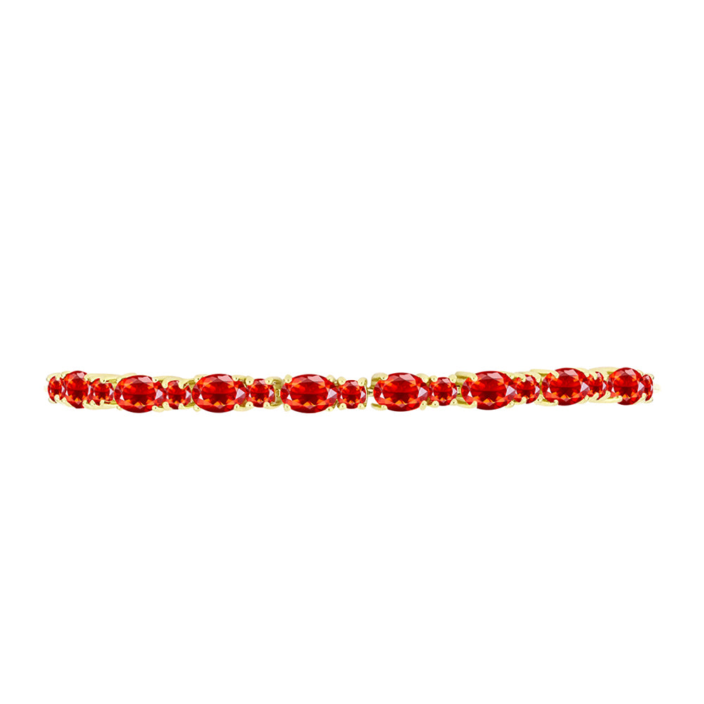 Pulsera de Plata Bañada en Oro con Ópalo de Fuego de Lega Dembi 2 