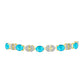 Pulsera de Plata Bañada en Oro con Jade Azul y Topacio Blanco