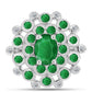 Anillo de Plata con Esmeralda de Zambia y Topacio Blanco