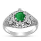 Anillo de Plata con Esmeralda de Zambia y Topacio Blanco